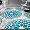 World Rug Gallery Modern Floral Circles Design 10' x 14' Blue Area Rug 9099BLUE10X14 - alternate 1